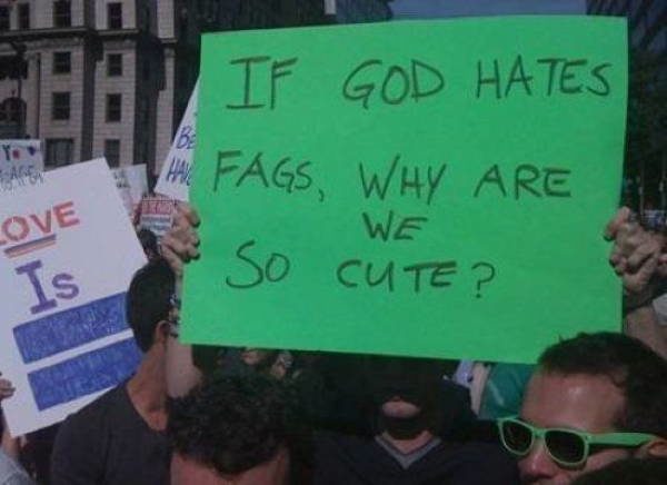 hilarious protest signs gay cute The Most Hilarious Protest Signs Ever