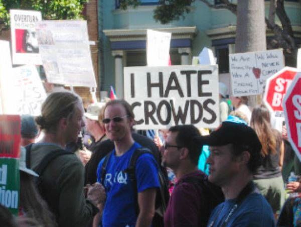 hilarious protest signs i hate crowds The Most Hilarious Protest Signs Ever