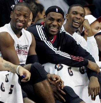 Lebron James On The Miami Heat Bench