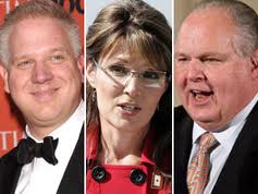 Glenn Beck Sarah Palin and Rush Limbaugh