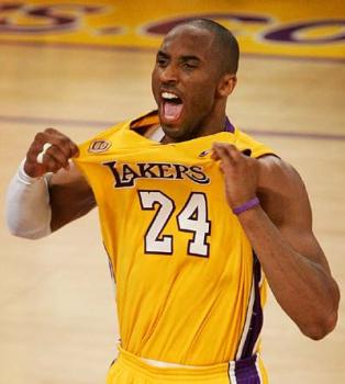 Kobe Bryant Pops His Jersey