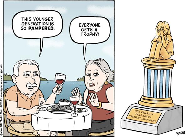 Matt Bors Cartoons Pampered Generation