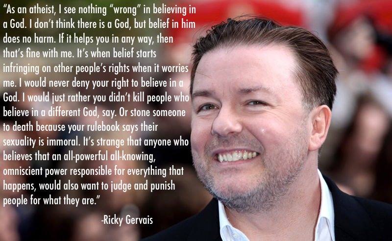 Ricky Gervais Quotes Believing In God