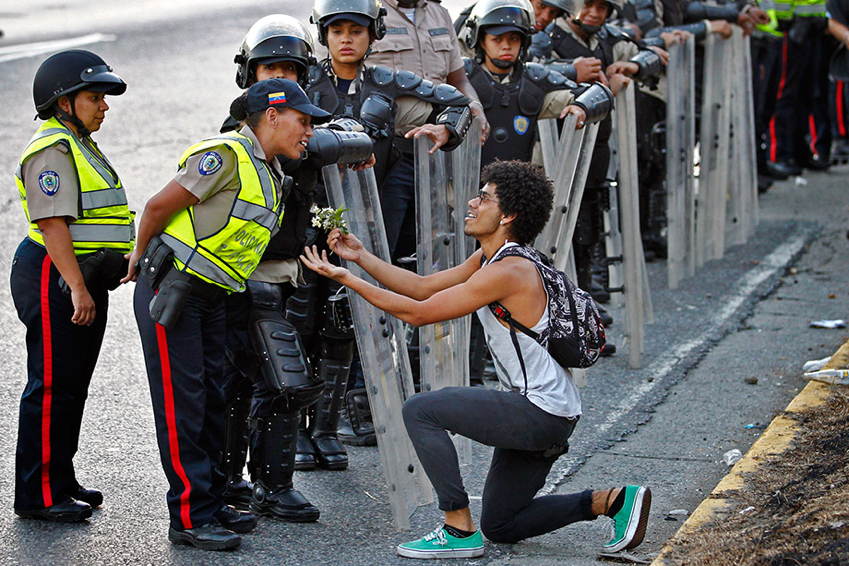 Venezuela Protests Flowers