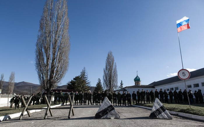 Crimea Occupation Line Of Soldiers