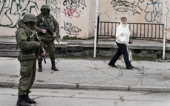 Crimea Occupation Soldier Woman